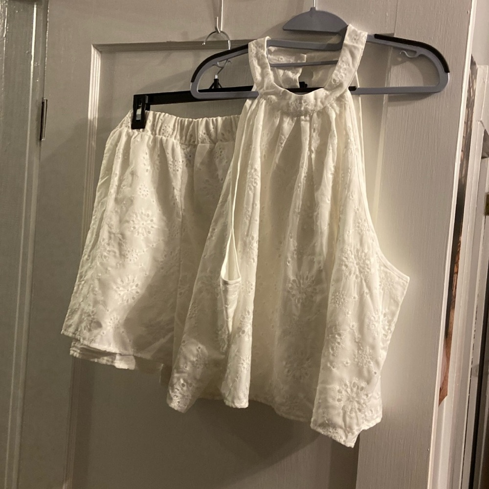 Two piece set shein 4x bridal white